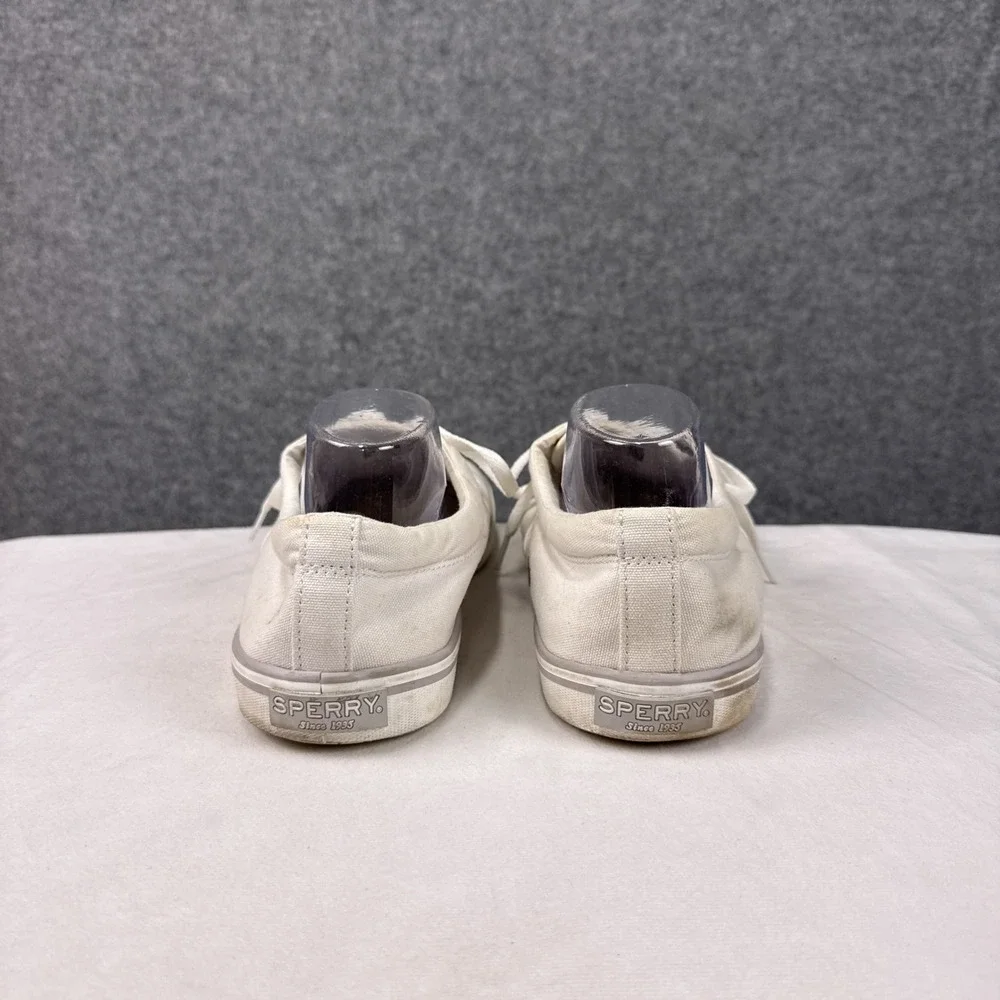 Sperry Mens Striper II CVO Sneakers Size 12 White Canvas Lace Up Casual Shoes